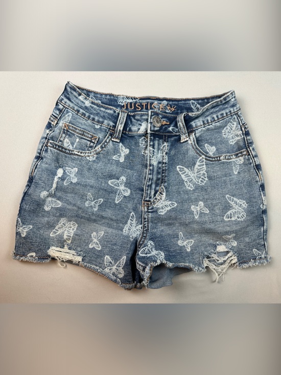 Justice Other - Justice Jean Denim Shorts 14 Blue White Butterfly Distressed